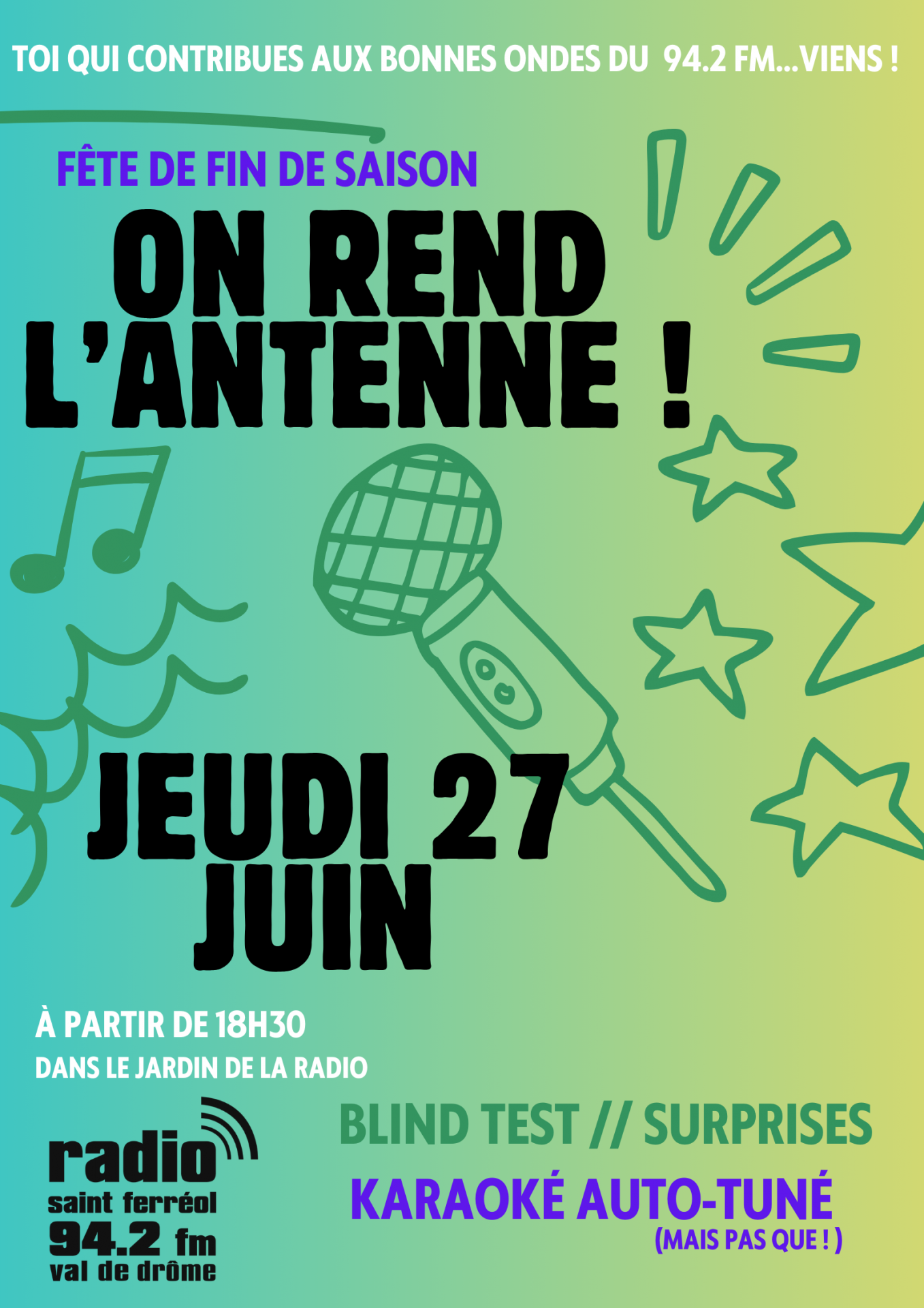 Vert Rose Soiree Karaoke Evenement Affiche Illustratif